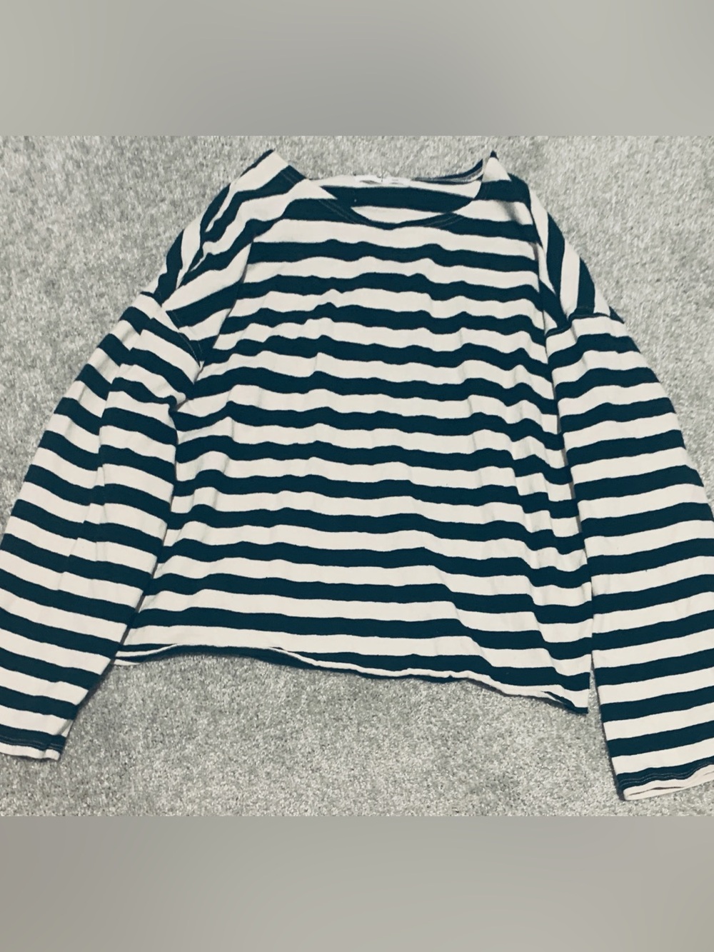 perfectwhitetee Black and White Striped Long Sleeve Tee